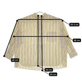 TICCA ノーカラースクエアビッグシャツ マルチストライプ 定価23100円 ブラウス シャツ アイボリー レディース ティッカ【中古】5-0625M∞