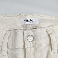 Healthy Denim H.Salt フリンジ カットオフ 加工 ジーンズ デニムパンツ オフホワイト レディース ヘルシーデニム【中古】5-0625G∞