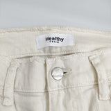 Healthy Denim H.Salt フリンジ カットオフ 加工 ジーンズ デニムパンツ オフホワイト レディース ヘルシーデニム【中古】5-0625G∞