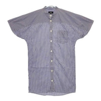 A.P.C. 半袖 シャツチュニック ストライプ ワンピース ブルー ホワイト レディース アーペーセー【中古】5-0521S∞