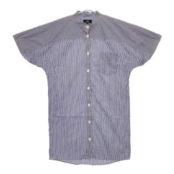 A.P.C. 半袖 シャツチュニック ストライプ ワンピース ブルー ホワイト レディース アーペーセー【中古】5-0521S∞