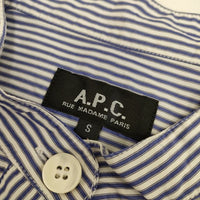 A.P.C. 半袖 シャツチュニック ストライプ ワンピース ブルー ホワイト レディース アーペーセー【中古】5-0521S∞