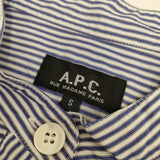 A.P.C. 半袖 シャツチュニック ストライプ ワンピース ブルー ホワイト レディース アーペーセー【中古】5-0521S∞