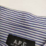 A.P.C. 半袖 シャツチュニック ストライプ ワンピース ブルー ホワイト レディース アーペーセー【中古】5-0521S∞