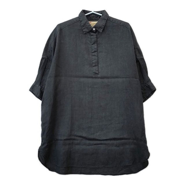 Traditional Weatherwear BIG SHIRT リネンチュニック プルオーバー 半袖シャツ ブラック レディース トラディショナルウェザーウェア【中古】5-0505S∞