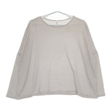 mina perhonen choucho ya8483 刺繍 コットン 36 長袖Ｔシャツ カットソー ロンＴ グレー レディース ミナペルホネン【中古】5-0625M∞