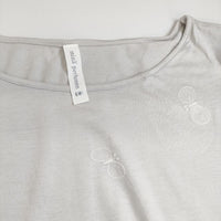 mina perhonen choucho ya8483 刺繍 コットン 36 長袖Ｔシャツ カットソー ロンＴ グレー レディース ミナペルホネン【中古】5-0625M∞