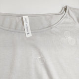 ミナペルホネン　グレー 半袖Tシャツ カットソー　刺繍chouchou ミナペルホネン グレー 半袖Tシャツ カットソー 刺繍chouchou