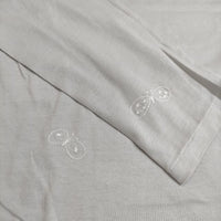 mina perhonen choucho ya8483 刺繍 コットン 36 長袖Ｔシャツ カットソー ロンＴ グレー レディース ミナペルホネン【中古】5-0625M∞