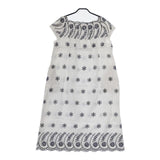 45R/45rpm カットワークDRESS 定価80300円 リネンコットン ワンピース ホワイト ネイビー レディース フォーティーファイブアールピーエム【中古】5-0702S∞