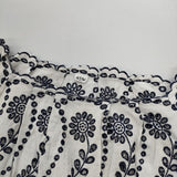 45R/45rpm カットワークDRESS 定価80300円 リネンコットン ワンピース ホワイト ネイビー レディース フォーティーファイブアールピーエム【中古】5-0702S∞