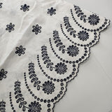 45R/45rpm カットワークDRESS 定価80300円 リネンコットン ワンピース ホワイト ネイビー レディース フォーティーファイブアールピーエム【中古】5-0702S∞