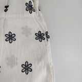 45R/45rpm カットワークDRESS 定価80300円 リネンコットン ワンピース ホワイト ネイビー レディース フォーティーファイブアールピーエム【中古】5-0702S∞