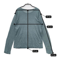 Vlas Blomme 121129 コルトレイクリネン 長袖Ｔシャツ カットソー ロンＴ ブルーグレー レディース ヴラスブラム【中古】5-0301M∞
