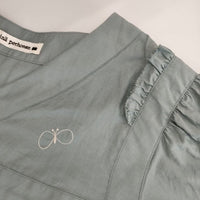 mina perhonen choucho abs1258 コットンシルク 刺繍 ブラウス シャツ 23SS ライトグリーン レディース ミナペルホネン【中古】5-0222M∞
