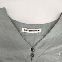 mina perhonen choucho abs1258 コットンシルク 刺繍 ブラウス シャツ 23SS ライトグリーン レディース ミナペルホネン【中古】5-0222M∞