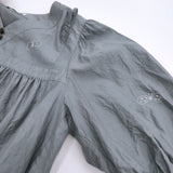 mina perhonen choucho abs1258 コットンシルク 刺繍 ブラウス シャツ 23SS ライトグリーン レディース ミナペルホネン【中古】5-0222M∞