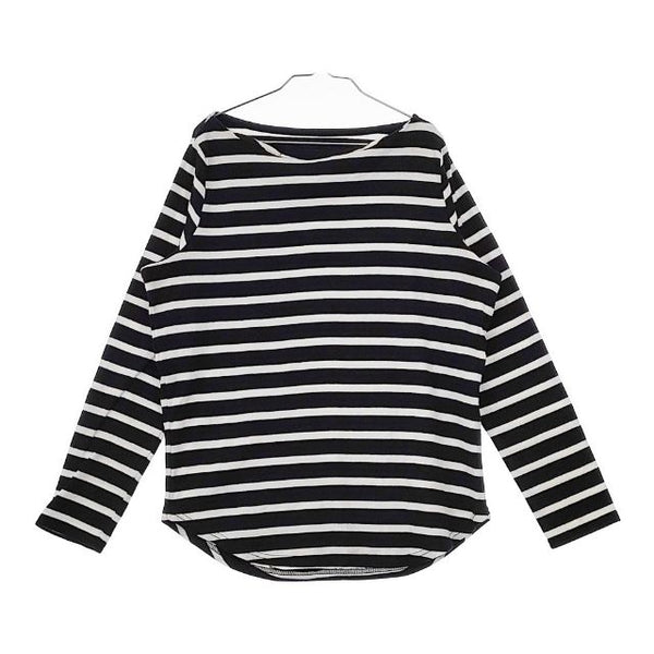 antiqua ボーダー NA-00154 S 長袖Ｔシャツ カットソー ロンＴ ホワイト ブラック レディース アンティカ【中古】5-0119M∞