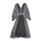 Ameri VINTAGE SHIRRING PLEATS DRESS レース 刺繍 サイズM ワンピース 20SS ブルーグレー レディース アメリヴィンテージ【中古】5-0216M♪