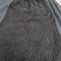 Ameri VINTAGE SHIRRING PLEATS DRESS レース 刺繍 サイズM ワンピース 20SS ブルーグレー レディース アメリヴィンテージ【中古】5-0216M♪