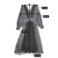 Ameri VINTAGE SHIRRING PLEATS DRESS レース 刺繍 サイズM ワンピース 20SS ブルーグレー レディース アメリヴィンテージ【中古】5-0216M♪