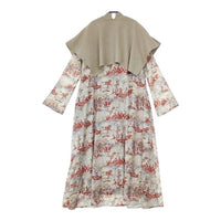 AMERI ニット セットアップ TOILE DE JOUY WITH KNIT DRESS ワンピース ベージュ レッド レディース アメリ【中古】5-0119M∞