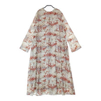 AMERI ニット セットアップ TOILE DE JOUY WITH KNIT DRESS ワンピース ベージュ レッド レディース アメリ【中古】5-0119M∞