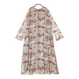 AMERI ニット セットアップ TOILE DE JOUY WITH KNIT DRESS ワンピース ベージュ レッド レディース アメリ【中古】5-0119M∞