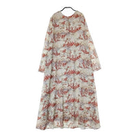 AMERI ニット セットアップ TOILE DE JOUY WITH KNIT DRESS ワンピース ベージュ レッド レディース アメリ【中古】5-0119M∞