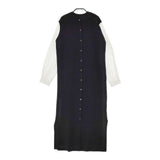AMERI ドッキング ストール付き ニットシャツ ワンピース ブラック ホワイト レディース アメリ【中古】5-0119M∞