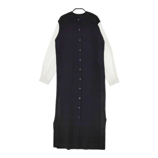 AMERI ドッキング ストール付き ニットシャツ ワンピース ブラック ホワイト レディース アメリ【中古】5-0119M∞