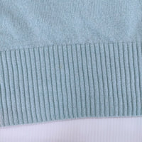 three dots セーター  カシミヤ100％ Vネック ニット ライトブルー レディース スリードッツ【中古】4-1216T△
