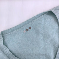 three dots セーター  カシミヤ100％ Vネック ニット ライトブルー レディース スリードッツ【中古】4-1216T△