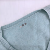 three dots セーター  カシミヤ100％ Vネック ニット ライトブルー レディース スリードッツ【中古】4-1216T△