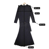 patterntorso PN-00208 ベルト付き ニット 長袖 ワンピース ブラック レディース パターントルソ【中古】4-1216T△