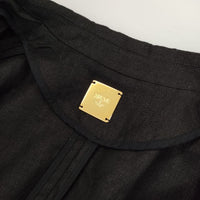 MUSE de Deuxieme Classe DUSTERリネンツイルコート 麻ロング コート ブラック レディース ミューズドゥドゥーズィエムクラス【中古】5-0301M∞
