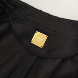 MUSE de Deuxieme Classe DUSTERリネンツイルコート 麻ロング コート ブラック レディース ミューズドゥドゥーズィエムクラス【中古】5-0301M∞