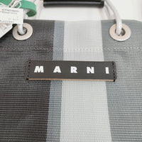 MARNI 新品 MARKET  2way ストライプミニメッシュバッグ ショルダー SHMH0106A0 ショルダーバッグ グレー レディース マルニ【中古】4-1129G♪