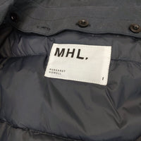 MHL. 595-7210505 PROOFED COTTON NYLON ダウンライナー付き ステンカラーコート チャコールグレー レディース エムエイチエル【中古】4-1207T♪