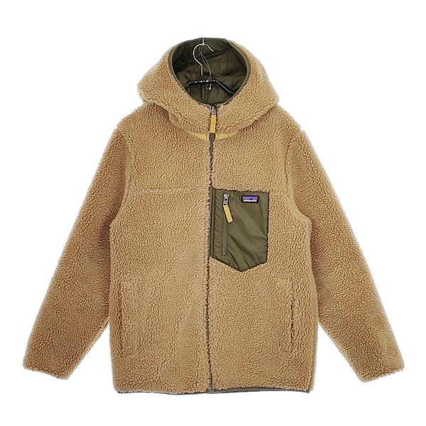 patagonia キッズ・リバーシブル・レディ・フレディ・フーディ XL ボア ブルゾン ベージュ カーキ レディース パタゴニア【中古】5-0123T△