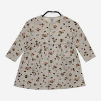PETIT BATEAU 花柄 ドット 24m/86cm キッズ 子供服 ワンピース グレー レディース プチバトー【中古】5-0201M∞