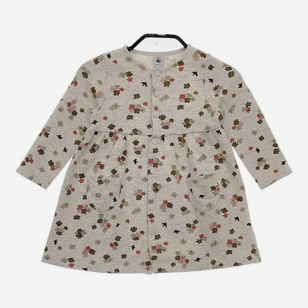 PETIT BATEAU 花柄 ドット 24m/86cm キッズ 子供服 ワンピース グレー レディース プチバトー【中古】5-0201M∞
