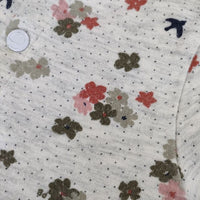 PETIT BATEAU 花柄 ドット 24m/86cm キッズ 子供服 ワンピース グレー レディース プチバトー【中古】5-0201M∞