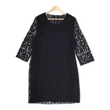 MOGA レース ウール混 長袖 ニット切替 B0235EKA335 サイズF ワンピース ブラック レディース モガ【中古】5-0123T△