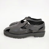 Y's SMOOTH LEATHER SANDALS SHOES レザーグルカサンダル サイズ2 YS-E06-711-2/2 サンダル ブラック レディース ワイズ/Yohji【中古】5-0526S◎