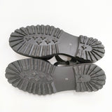 Y's SMOOTH LEATHER SANDALS SHOES レザーグルカサンダル サイズ2 YS-E06-711-2/2 サンダル ブラック レディース ワイズ/Yohji【中古】5-0526S◎