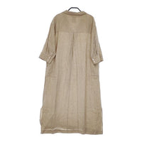 cloth&cross Hug O War リネン 半袖ロングドレス ワンピース ベージュ レディース クロス＆クロス ハグオーワー【中古】5-0301M∞