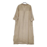 cloth&cross Hug O War リネン 半袖ロングドレス ワンピース ベージュ レディース クロス＆クロス ハグオーワー【中古】5-0301M∞