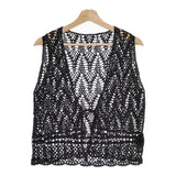 Plage 24080922703010 crochet gilet 定価26400円 リネンレースジレ ベスト 24SS ブラック レディース プラージュ【中古】4-1129M♪