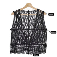 Plage 24080922703010 crochet gilet 定価26400円 リネンレースジレ ベスト 24SS ブラック レディース プラージュ【中古】4-1129M♪